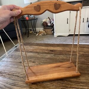 Vintage Hanging Wall Shelf Swing Rope Heart Cottage Core
